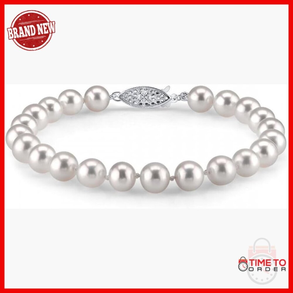 Freshwater Pearl Bracelet 7.5" Length Sterling Silver AAA Grade